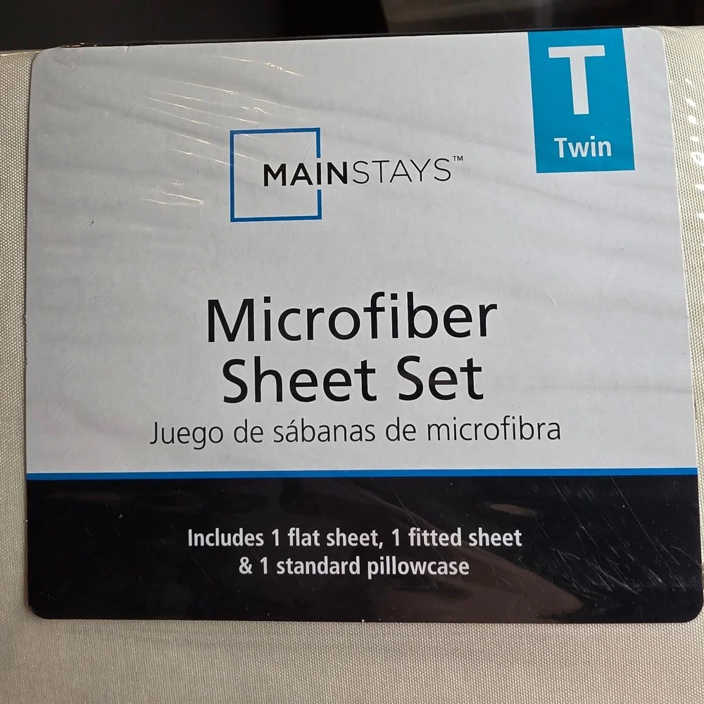 Mainstays Twin Microfiber Sheet Set Fresh Ivory 3 Piece MS45-002-301-01 O4